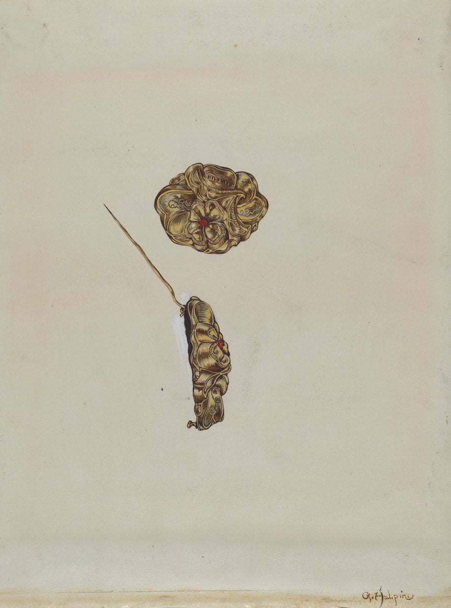 Brooch by Grace Halpin (American, active c. 1935), 16X12"(A3)Poster Print