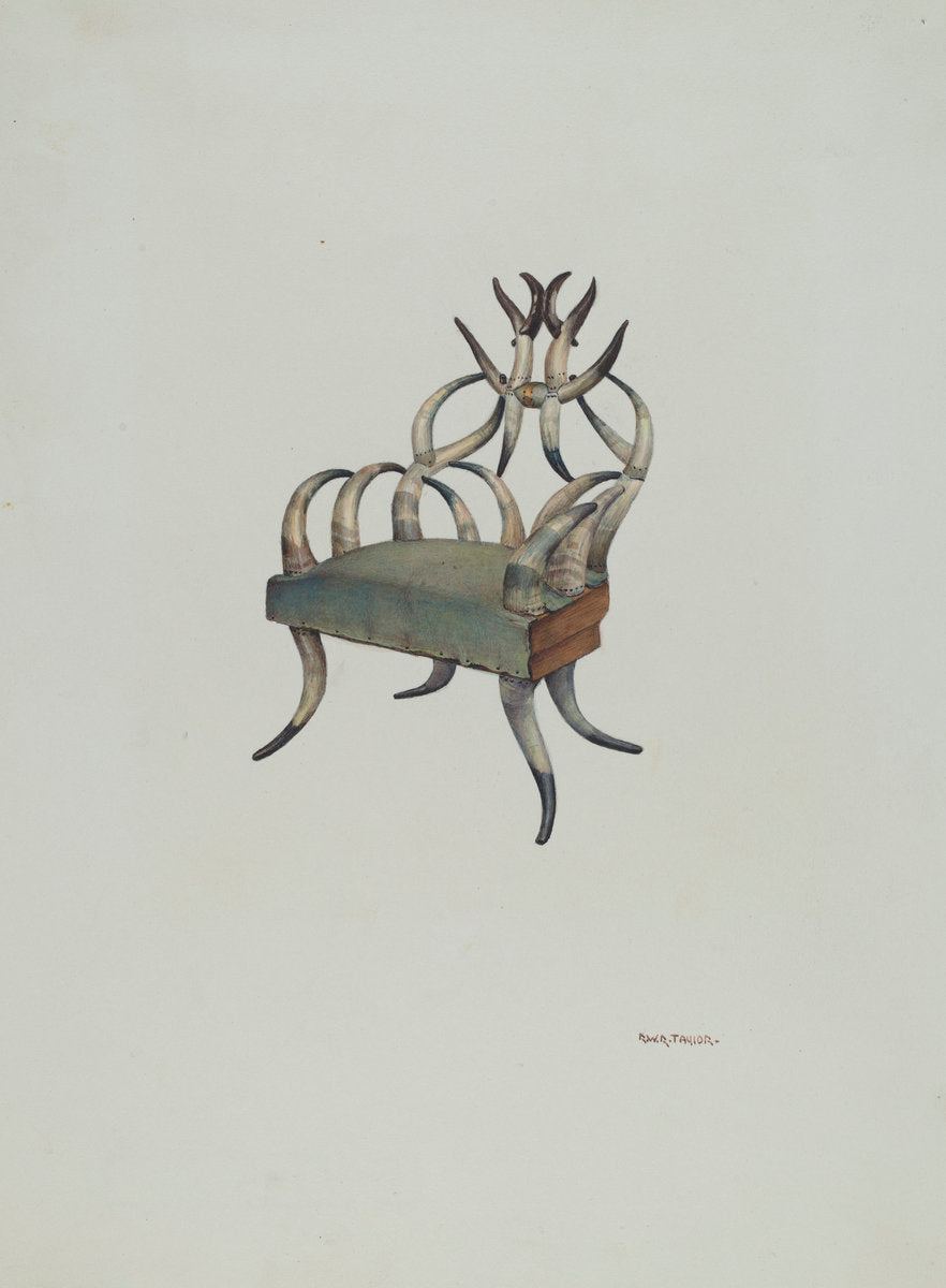 Horn chair by Robert W.R. Taylor (American, active c. 1935), 16X12"(A3)Poster Print