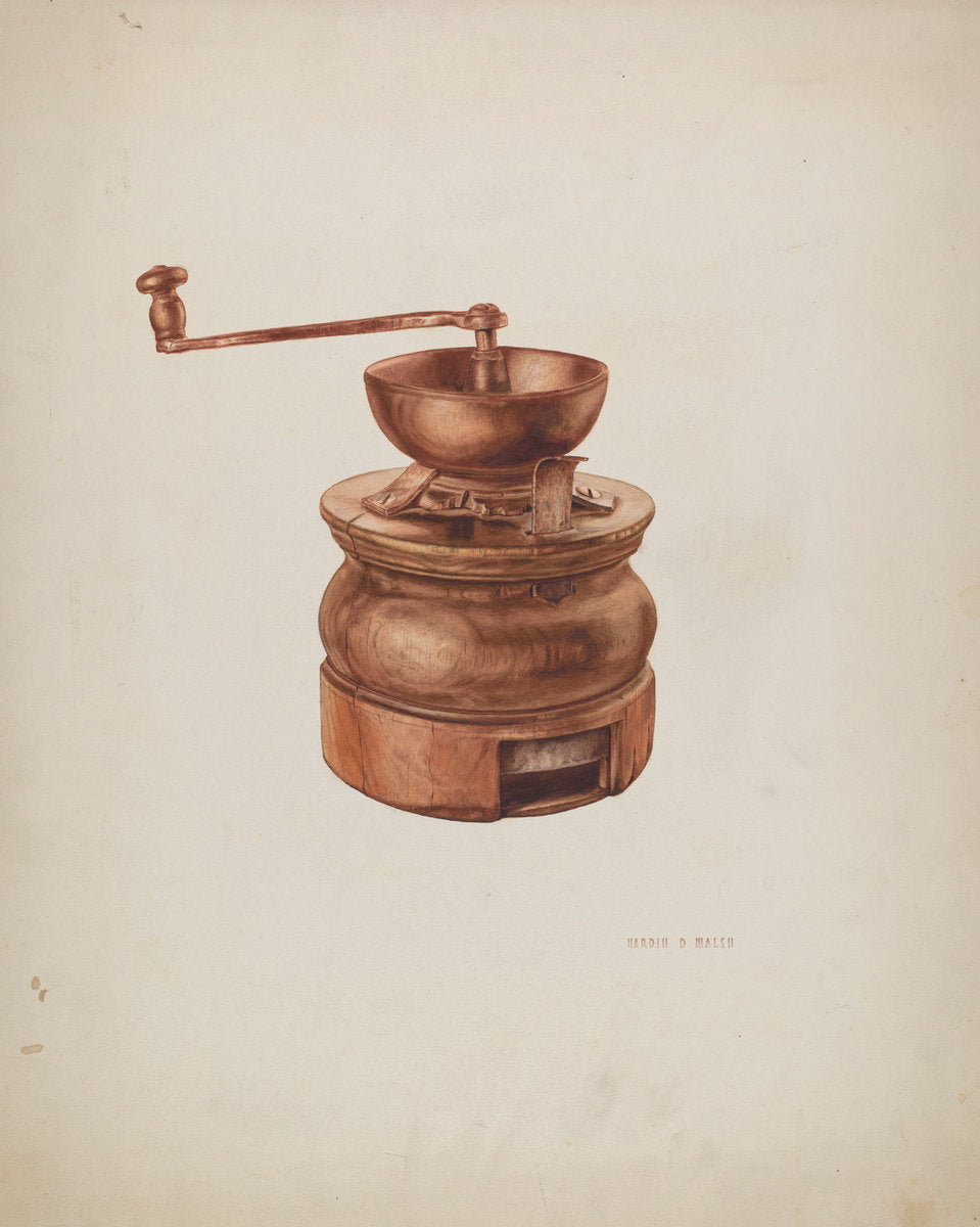 Coffee Grinder by Hardin Walsh (American, active c. 1935), 16X12"(A3)Poster Print