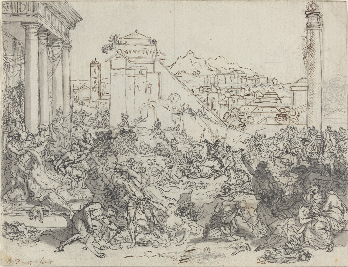 Massacre of the Innocents by Bernard Picart (French, 1673 - 1733), 16X12"(A3)Poster Print
