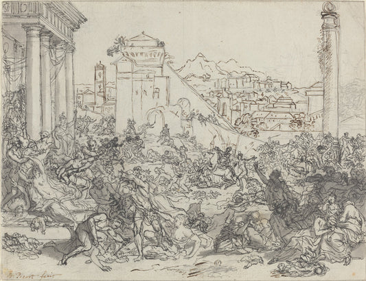 Massacre of the Innocents by Bernard Picart (French, 1673 - 1733), 16X12"(A3)Poster Print