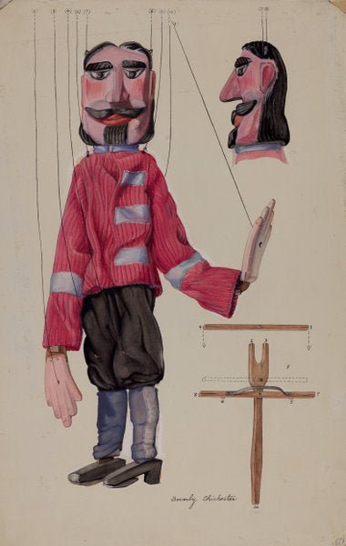 Marionette by Beverly Chichester (American, active c. 1935), 16X12"(A3)Poster Print
