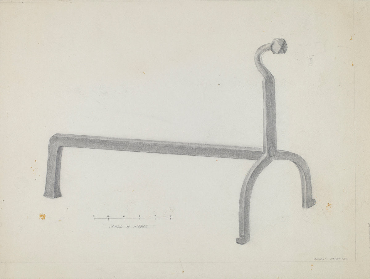 Andiron by Donald Streeter (American, active c. 1935), 16X12"(A3)Poster Print