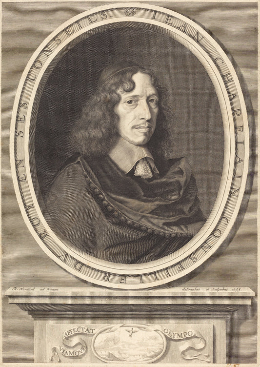 Jean Chapelain by Robert Nanteuil (French, 1623 - 1678), 16X12"(A3)Poster Print