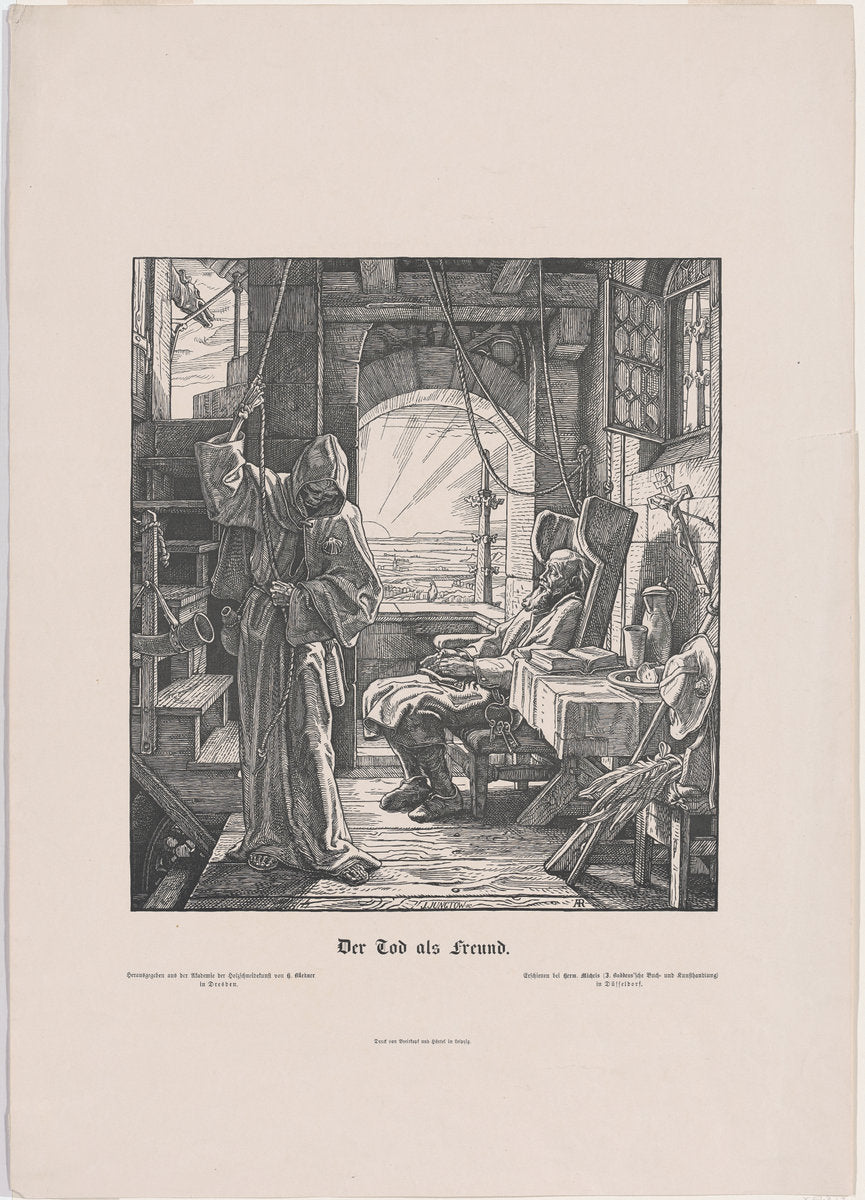 Der Tod als Erwürger (Death the Strangler) by Alfred Rethel (German, 1816 - 1859), 16X12"(A3)Poster Print