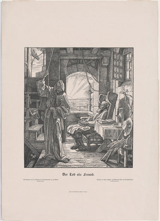 Der Tod als Erwürger (Death the Strangler) by Alfred Rethel (German, 1816 - 1859), 16X12"(A3)Poster Print