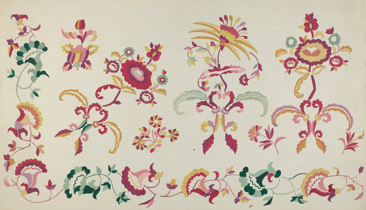 Embroidery from Bedspread by Majel G. Claflin (American, active c. 1935), 16X12"(A3)Poster Print
