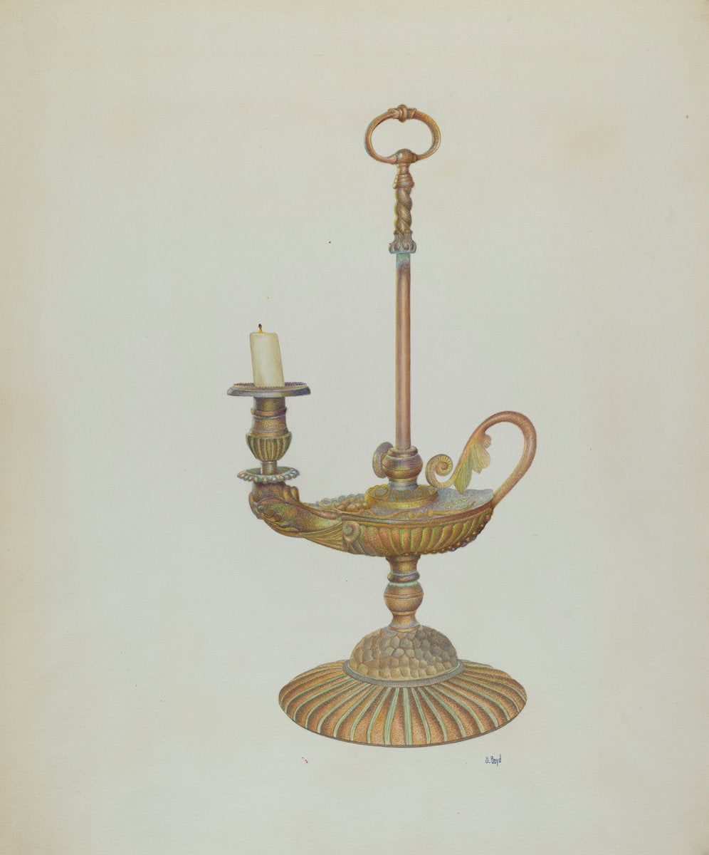 Candle Holder by Joseph L. Boyd (American, active c. 1935), 16X12"(A3)Poster Print