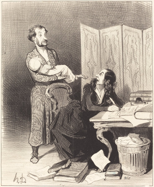 Emportez donc ça plus loin... impossible de travailler... by Honoré Daumier (French, 1808 - 1879), 16X12"(A3)Poster Print