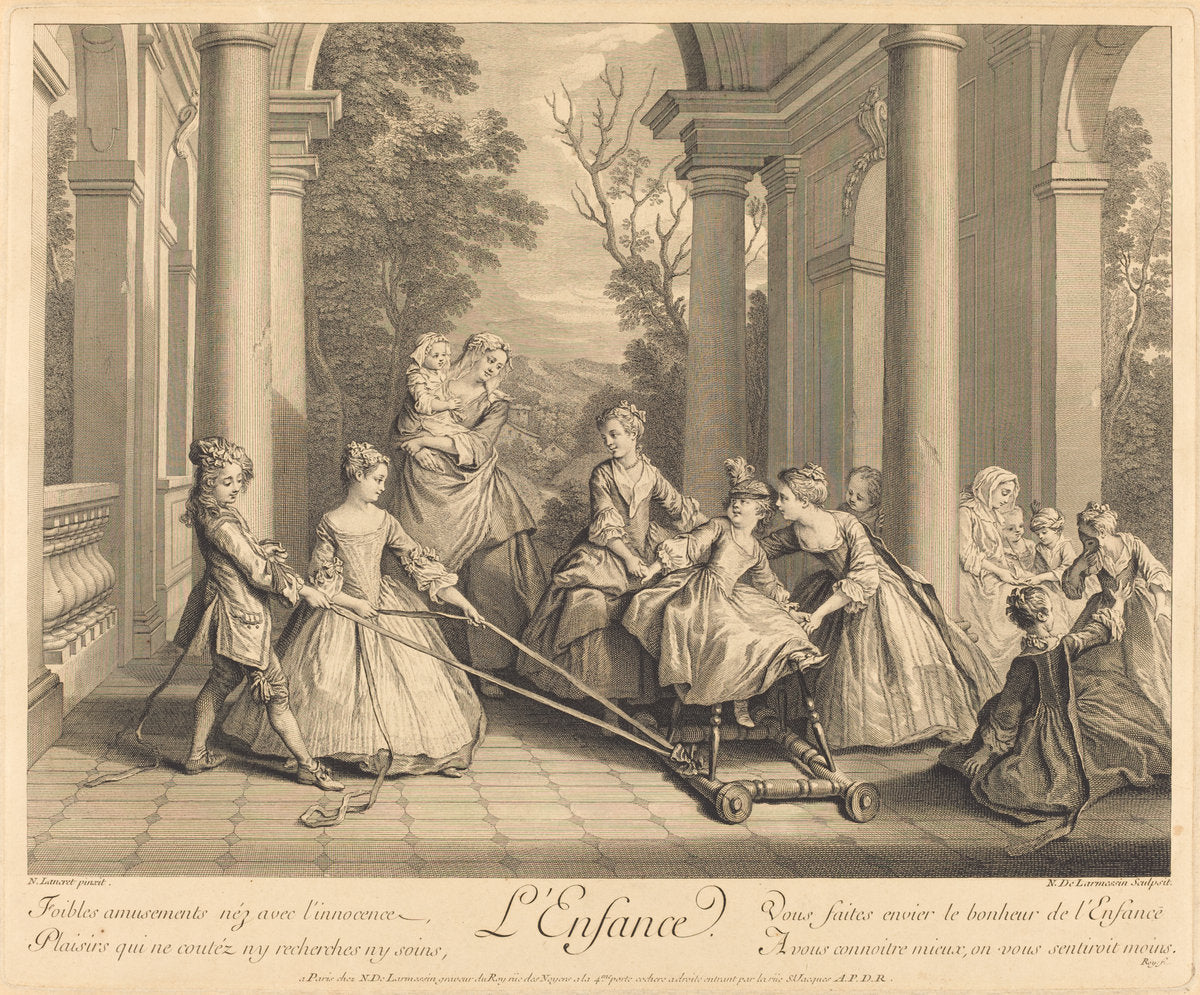 L'enfance by Nicolas de Larmessin IV after Nicolas Lancret (French, 1684 - 1753 or 1755), 16X12"(A3)Poster Print