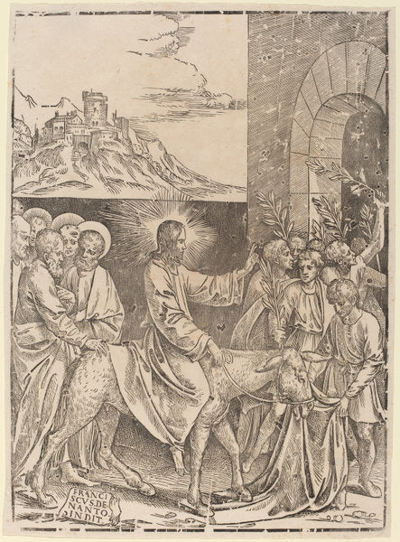 Christ's Entry into Jerusalem by Francesco Denanto (Italian, active c. 1532), 16X12"(A3)Poster Print