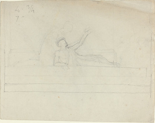 Two Greek Classical Figures by John Flaxman (British, 1755 - 1826), 16X12"(A3)Poster Print