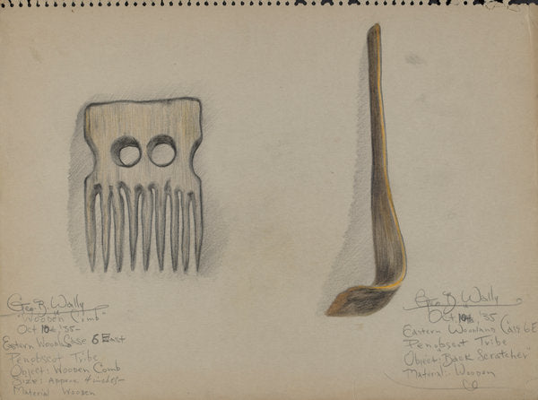 Comb and Back Scratcher by George B. Wally (American, active c. 1935), 16X12"(A3)Poster Print