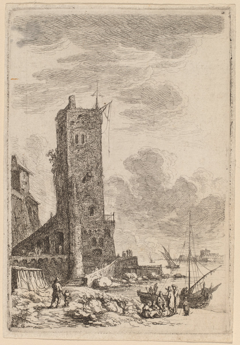 Harbor at Livorno by Franz Edmund Weirotter (Austrian, 1730 - 1771), 16X12"(A3)Poster Print