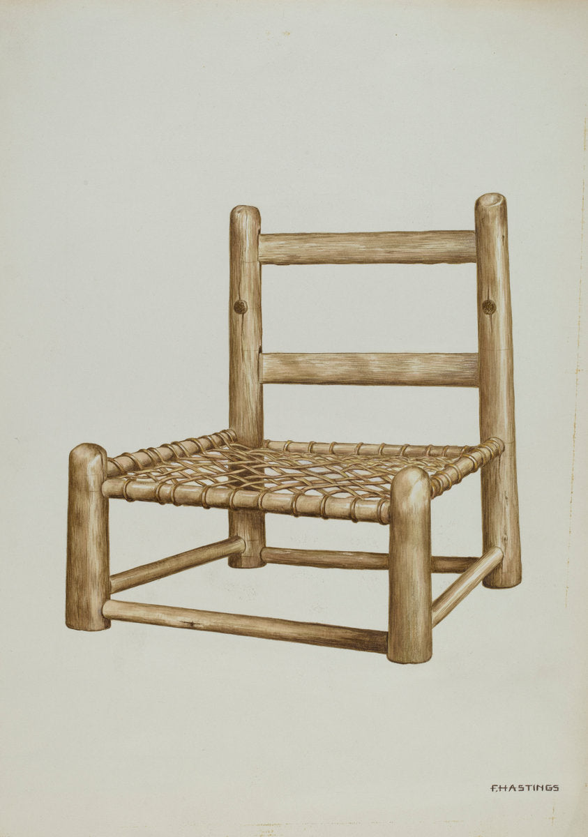 Hickory High Chair by Florence Hastings (American, active c. 1935), 16X12"(A3)Poster Print