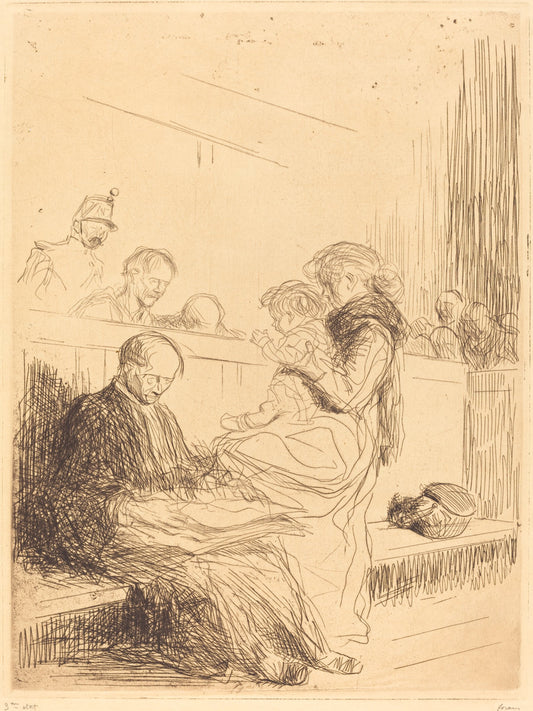 The Prisoner and the Child by Jean-Louis Forain (French, 1852 - 1931), 16X12"(A3)Poster Print