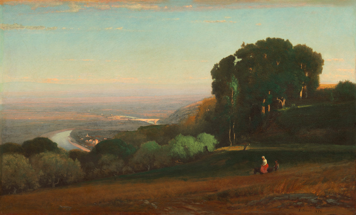 View of the Tiber near Perugia by George Inness (American, 1825 - 1894), 16X12"(A3)Poster Print