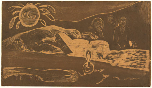 Te Po (The Long Night) by Paul Gauguin (French, 1848 - 1903), 16X12"(A3)Poster Print