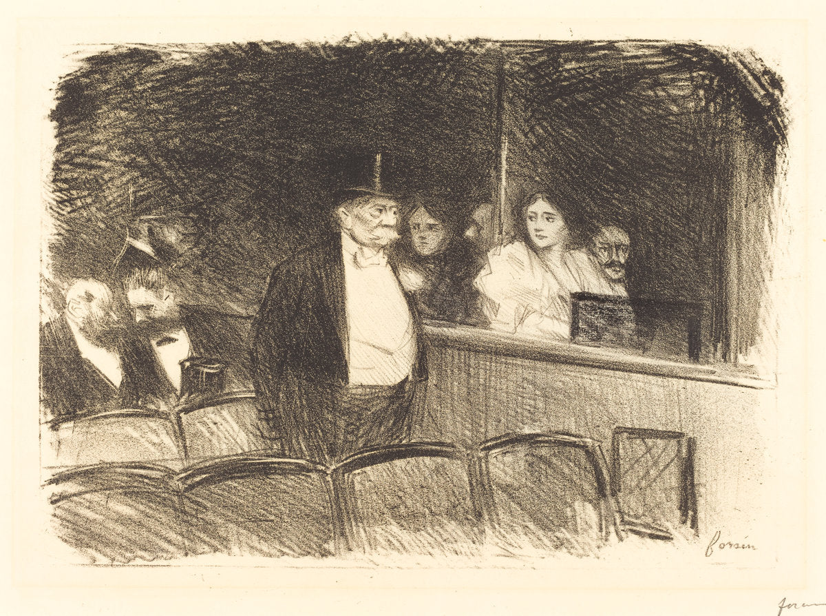 At the Theatre by Jean-Louis Forain (French, 1852 - 1931), 16X12"(A3)Poster Print