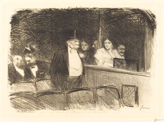 At the Theatre by Jean-Louis Forain (French, 1852 - 1931), 16X12"(A3)Poster Print