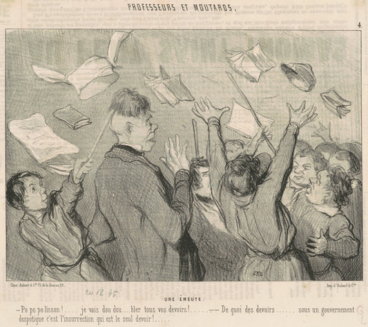 Une émeute by Honoré Daumier (French, 1808 - 1879), 16X12"(A3)Poster Print