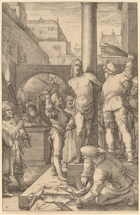 Flagellation of Christ by Hendrik Goltzius (Dutch, 1558 - 1617), 16X12"(A3)Poster Print