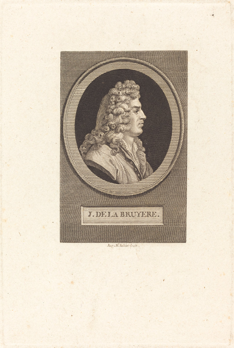 Jean de La Bruyere by Augustin de Saint-Aubin (French, 1736 - 1807), 16X12"(A3)Poster Print