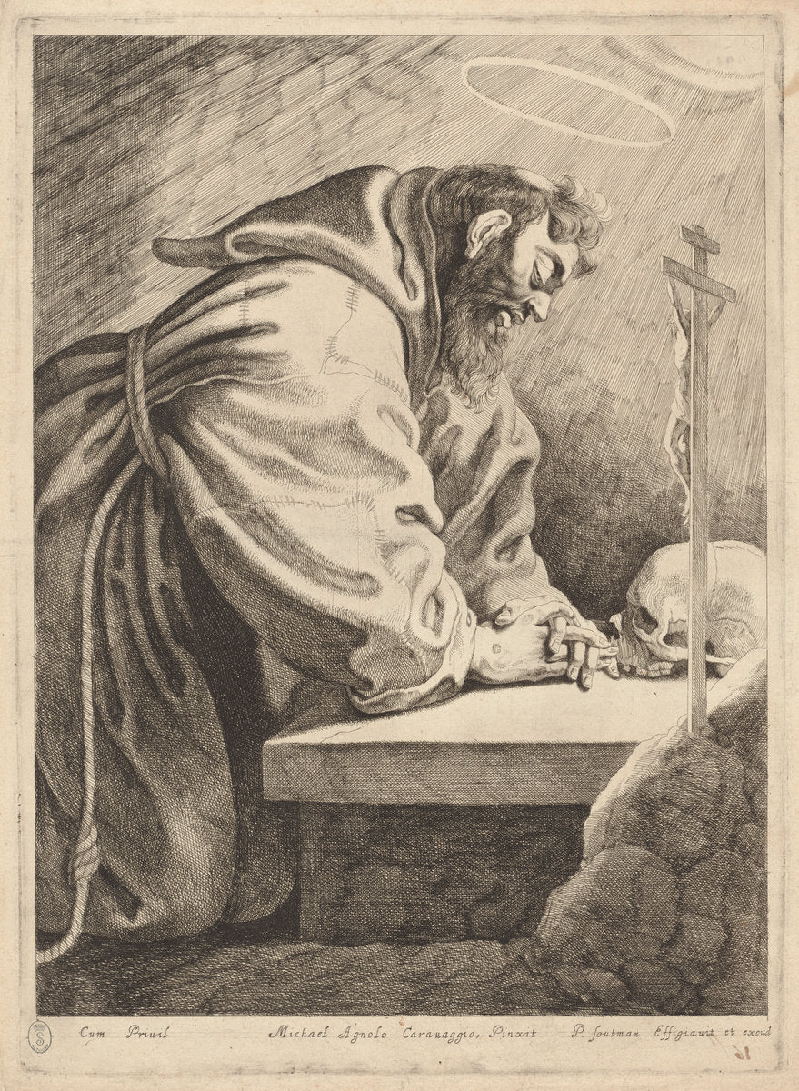 Saint Francis by Pieter Claesz Soutman after Francesco Bassano II (Dutch, 1580 - 1657), 16X12"(A3)Poster Print
