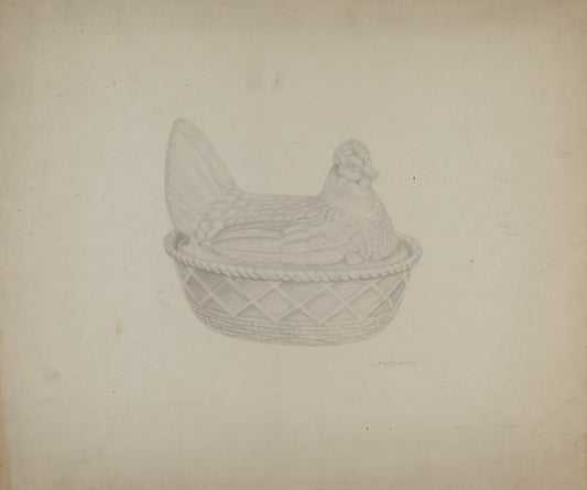 Covered Dish (Hen) by Sydney Roberts (American, active c. 1935), 16X12"(A3)Poster Print