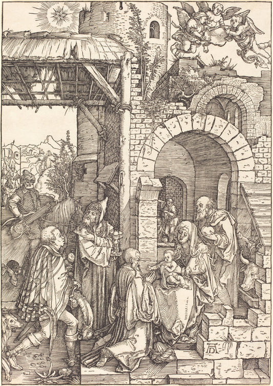 The Adoration of the Magi by Albrecht Dürer (German, 1471 - 1528), 16X12"(A3)Poster Print