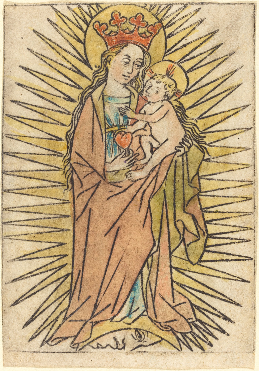 c. 1440/1460 by German 15th Century (The Madonna and Child with a Pear), 16X12"(A3)Poster Print
