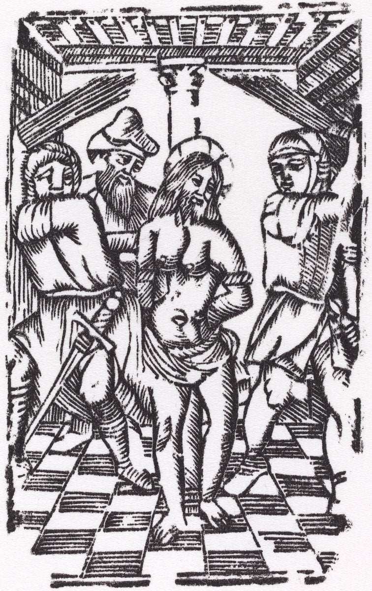 woodcut [restrike 1968] by Probably French 16th Century (The Flagellation), 16X12"(A3)Poster Print