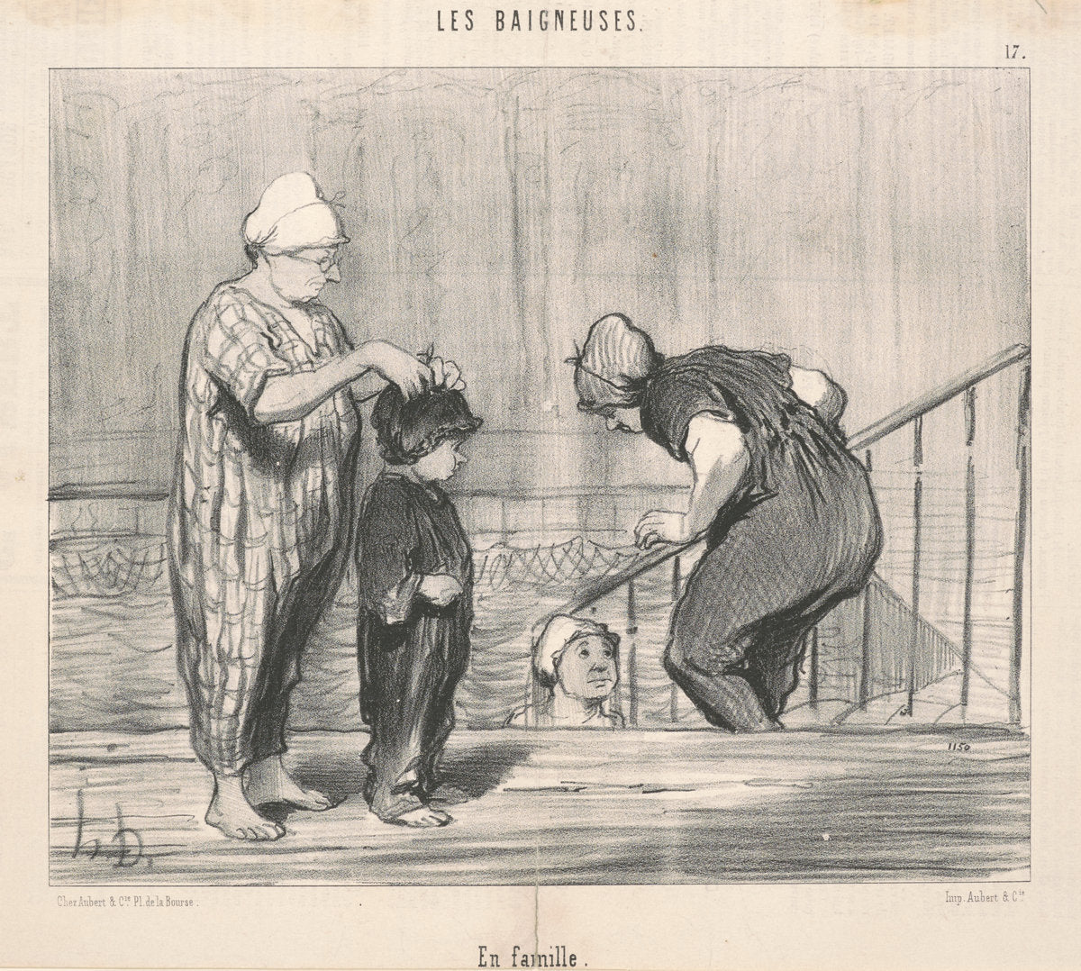 En famille by Honoré Daumier (French, 1808 - 1879), 16X12"(A3)Poster Print