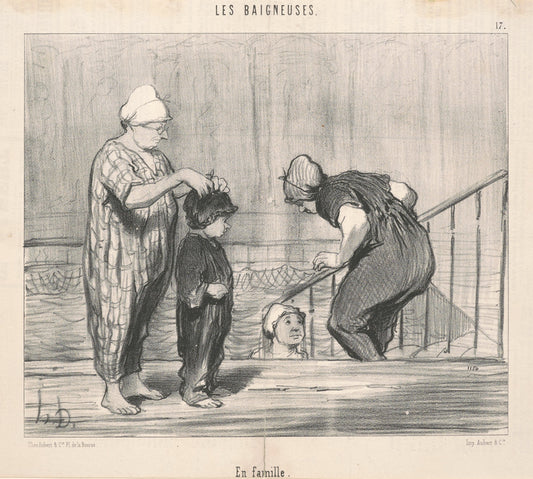 En famille by Honoré Daumier (French, 1808 - 1879), 16X12"(A3)Poster Print