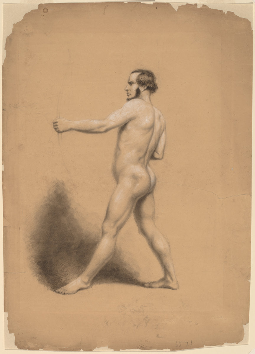 Archer, Nude Study by Thomas Nast (American, 1840 - 1902), 16X12"(A3)Poster Print