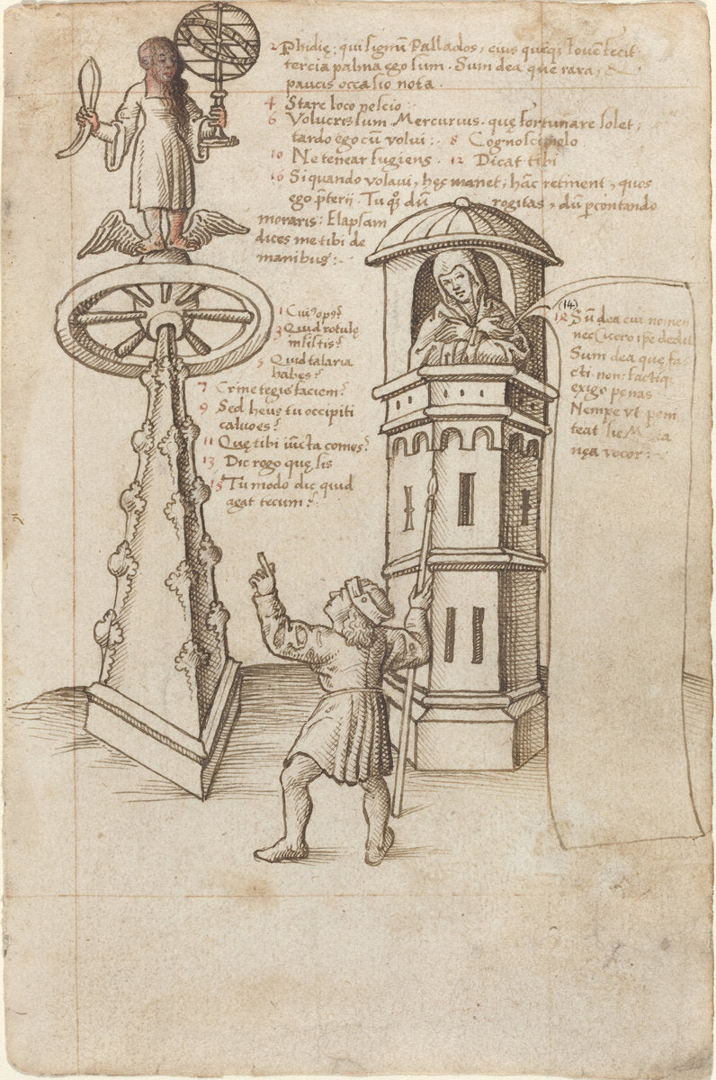 c. 1512/1515 by French early 16th Century (The Statue of Opportunity, a Passer-by, and Remorse [fol. 8r]), 16X12"(A3)Poster Print