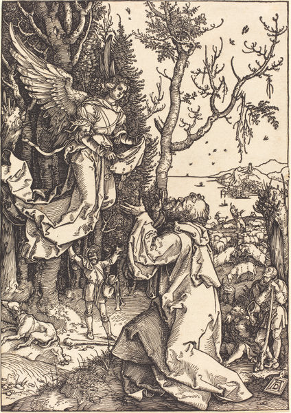 Joachim and the Angel by Albrecht Dürer (German, 1471 - 1528), 16X12"(A3)Poster Print