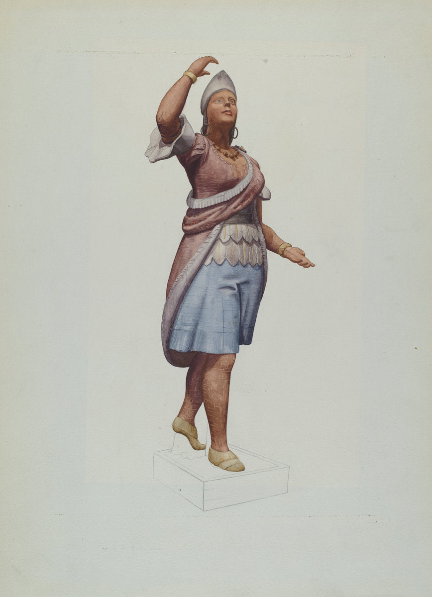 Cigar Store Indian by Dorothy Hay Jensen (American, 1910 - 1999), 16X12"(A3)Poster Print