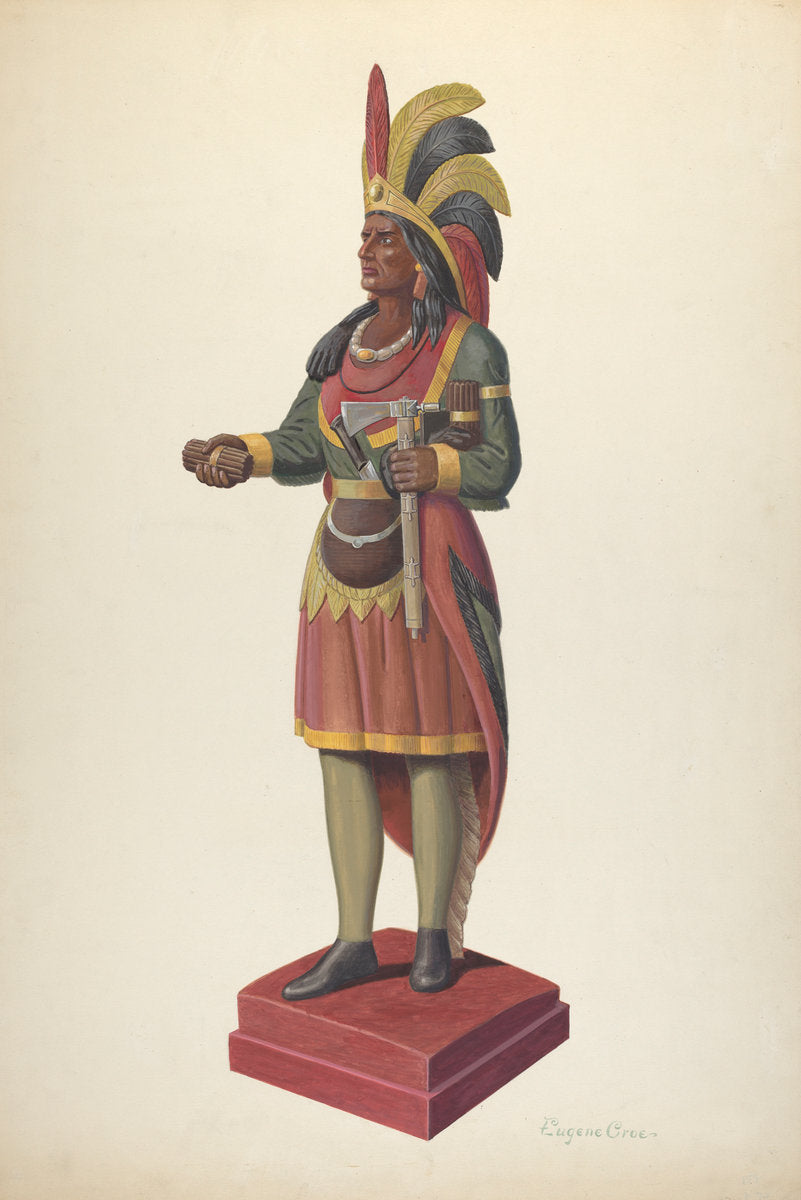 Cigar Store Figure by Eugene Croe (American, active c. 1935), 16X12"(A3)Poster Print