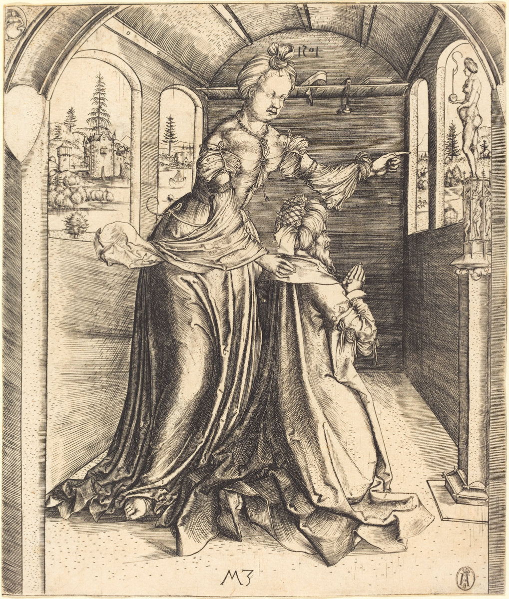 Solomon Worshipping False Gods by Master MZ (German, active c. 1500), 16X12"(A3)Poster Print