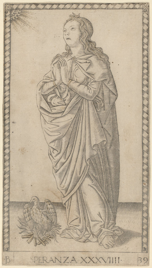 Speranza (Hope) by Master of the E-Series Tarocchi (Italian, active c. 1465), 16X12"(A3)Poster Print