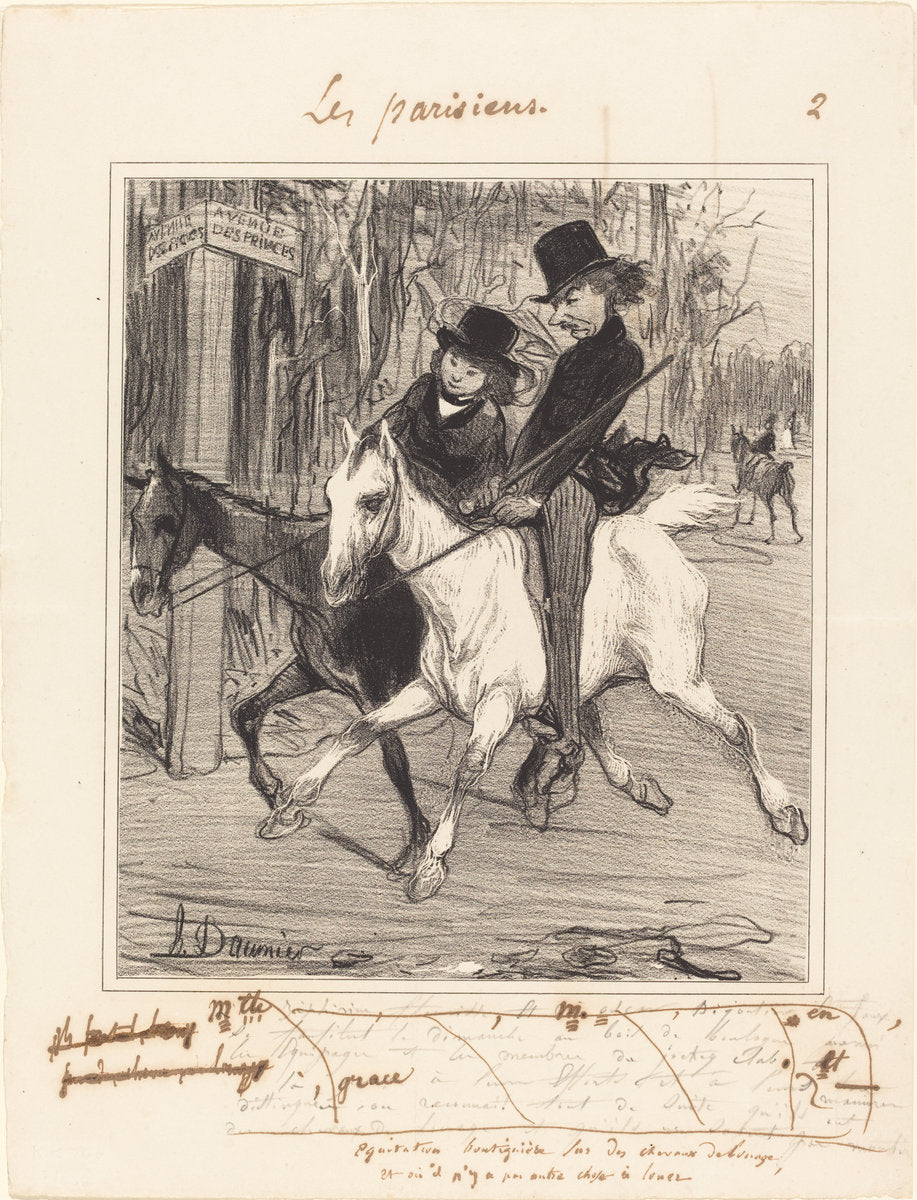 Équitation boutiquière by Honoré Daumier (French, 1808 - 1879), 16X12"(A3)Poster Print