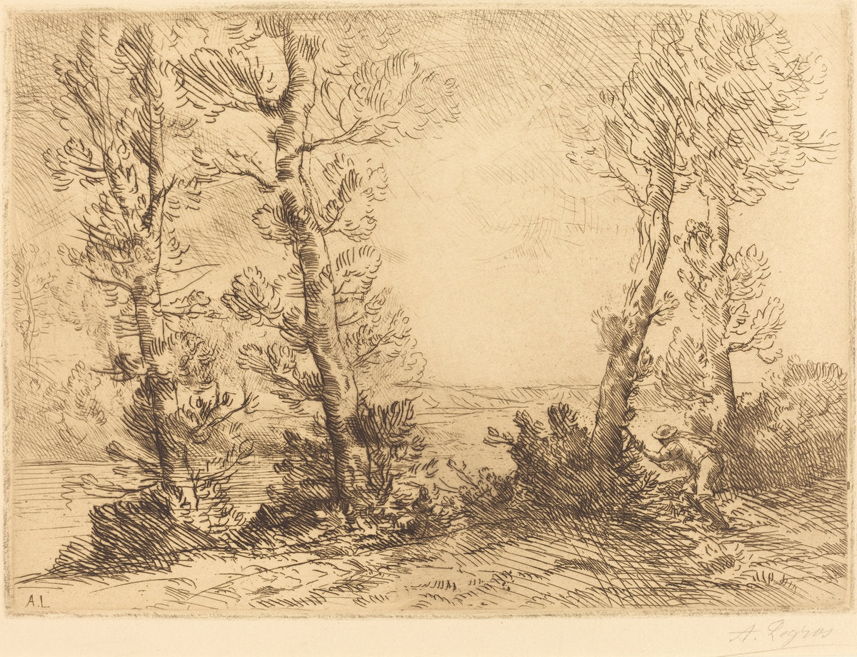 Salmon Fisher (Le pecheur du saumon) by Alphonse Legros (French, 1837 - 1911), 16X12"(A3)Poster Print