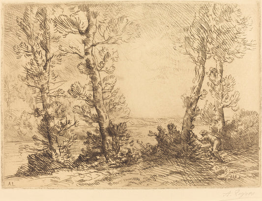 Salmon Fisher (Le pecheur du saumon) by Alphonse Legros (French, 1837 - 1911), 16X12"(A3)Poster Print