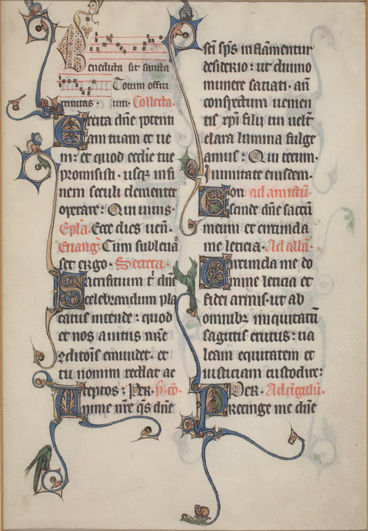 1285 by French 13th Century (Manuscript Leaf from a Missal), 16X12"(A3)Poster Print