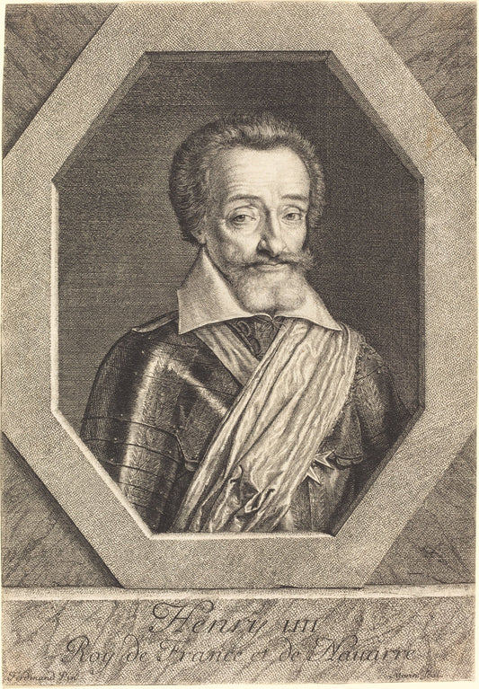 Henry IV by Jean Morin after Louis Elle I (French, c. 1600 - 1650), 16X12"(A3)Poster Print