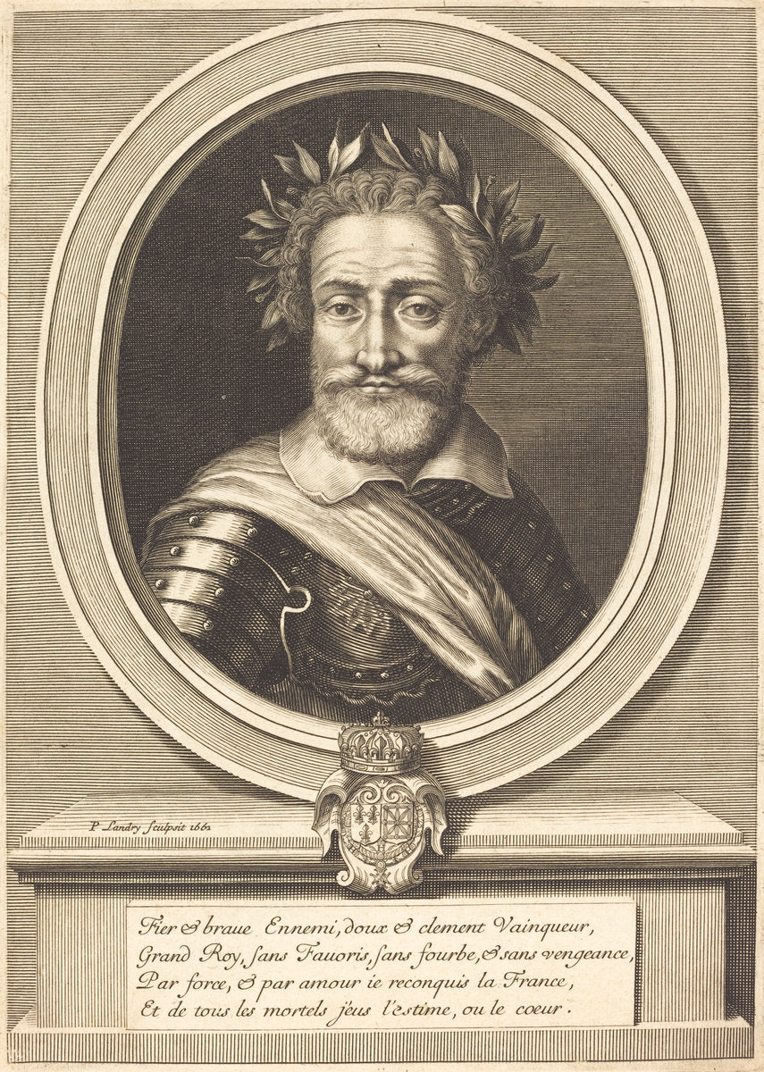 Henri IV, King of France by Pierre Landry (French, c. 1630 - 1701), 16X12"(A3)Poster Print