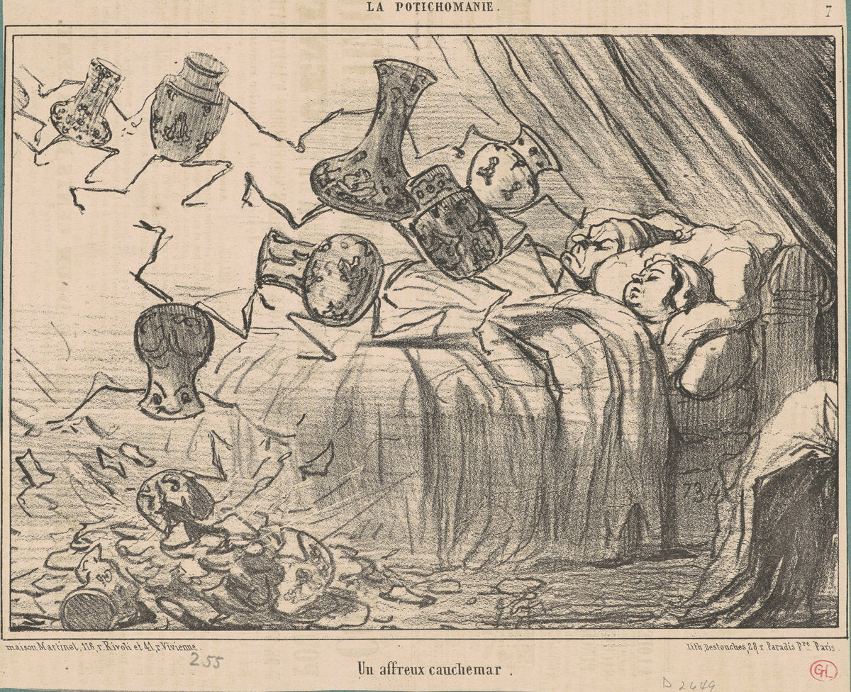 Un affreux cauchemar by Honoré Daumier (French, 1808 - 1879), 16X12"(A3)Poster Print
