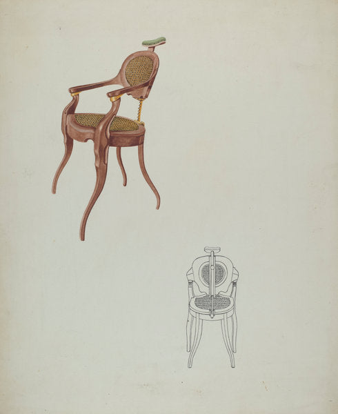 Dental Chair by Lucien Verbeke (American, active c. 1935), 16X12"(A3)Poster Print