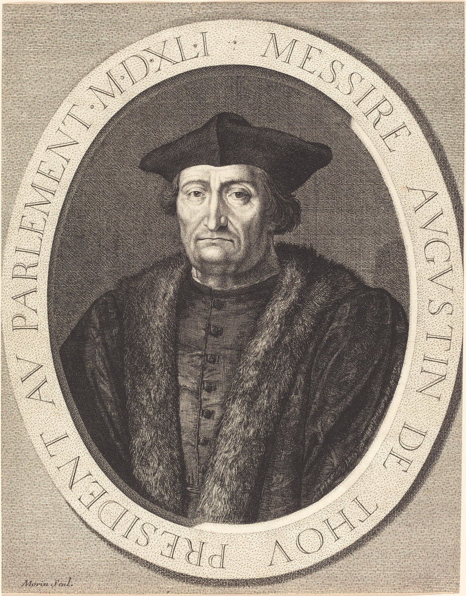 Augustin de Thou by Jean Morin (French, c. 1600 - 1650), 16X12"(A3)Poster Print